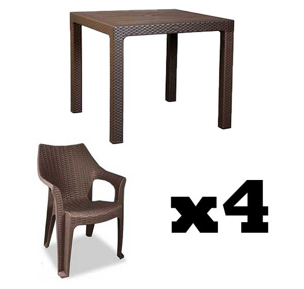 ست میز و صندلی 4 نفره فضای باز ناصر پلاستیک (323-998)