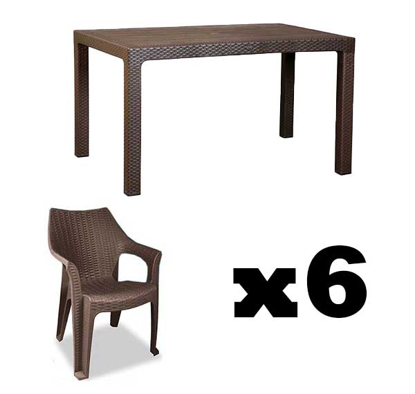 ست میز و صندلی باغی 6 نفره ناصرپلاستیک (321-998)