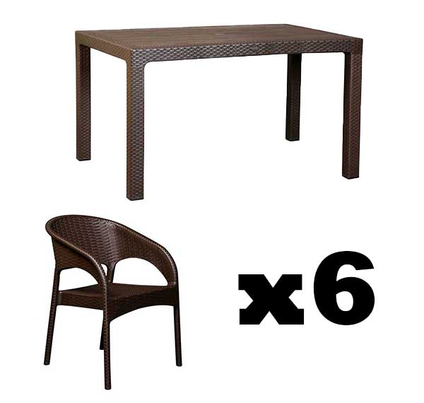 ست میز و صندلی باغی 6 نفره ناصرپلاستیک (321-992)